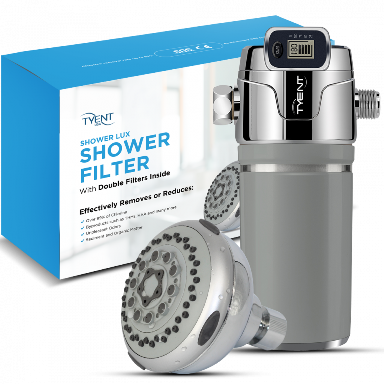 Tyent Shower Lux Chrome & Gray w/ Massage Head TyentUSA Filter Club